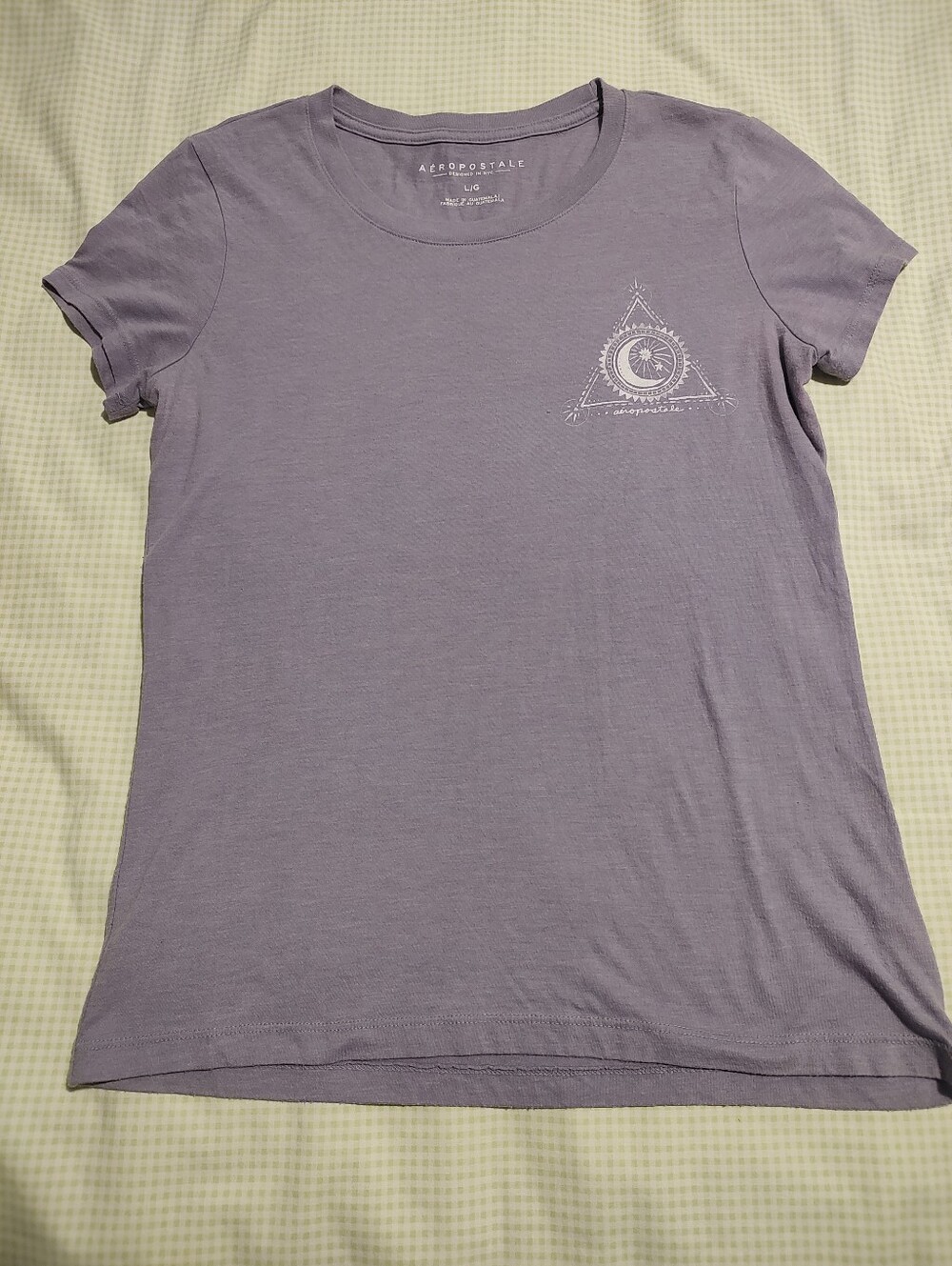 Aeropostale Purple Short Sleeve Graphic Crewneck Tee